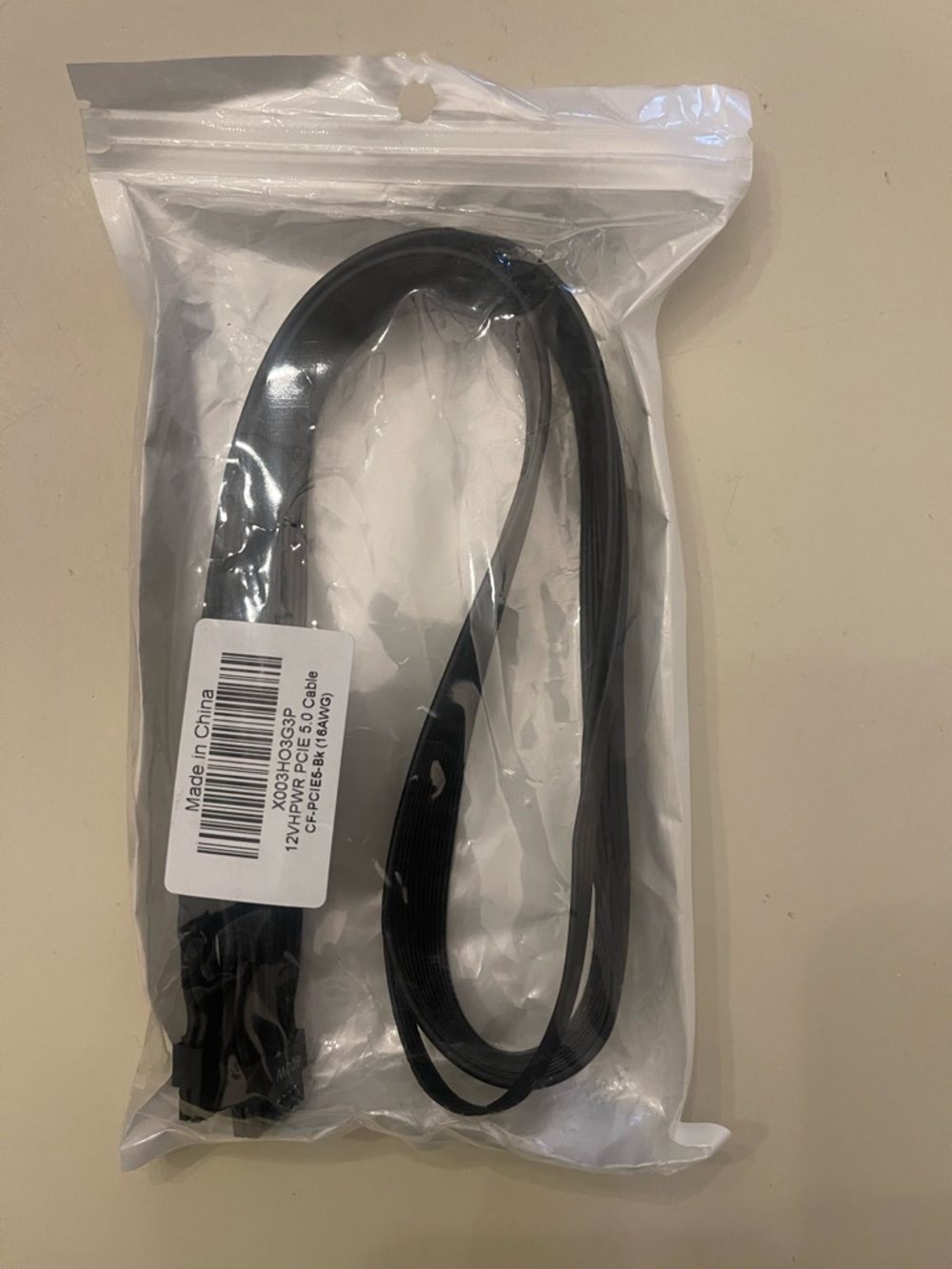 16AWG PCI-e 5.0 12VHPWR PSU Sleeved Cable, 600W 12+4 Pin Male to 12+4 Pin